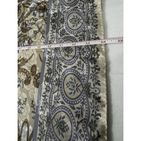 Liz Claiborne Womens Silk Floral Neutral Scarf Head Wrap Purse Handle Accessory - Picture 4 of 5